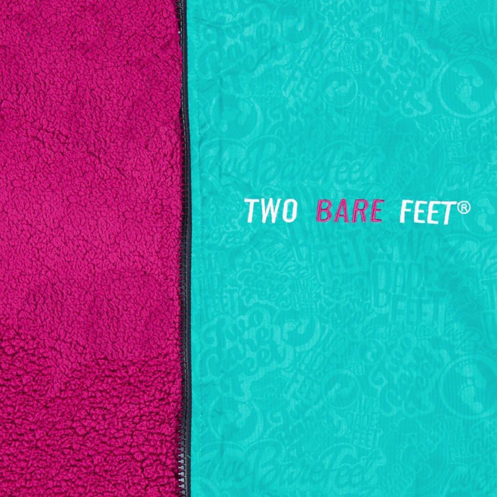 Two Bare Feet Weatherproof Classic Print Changing Robe - Teal / Raspberry Extra Image 3